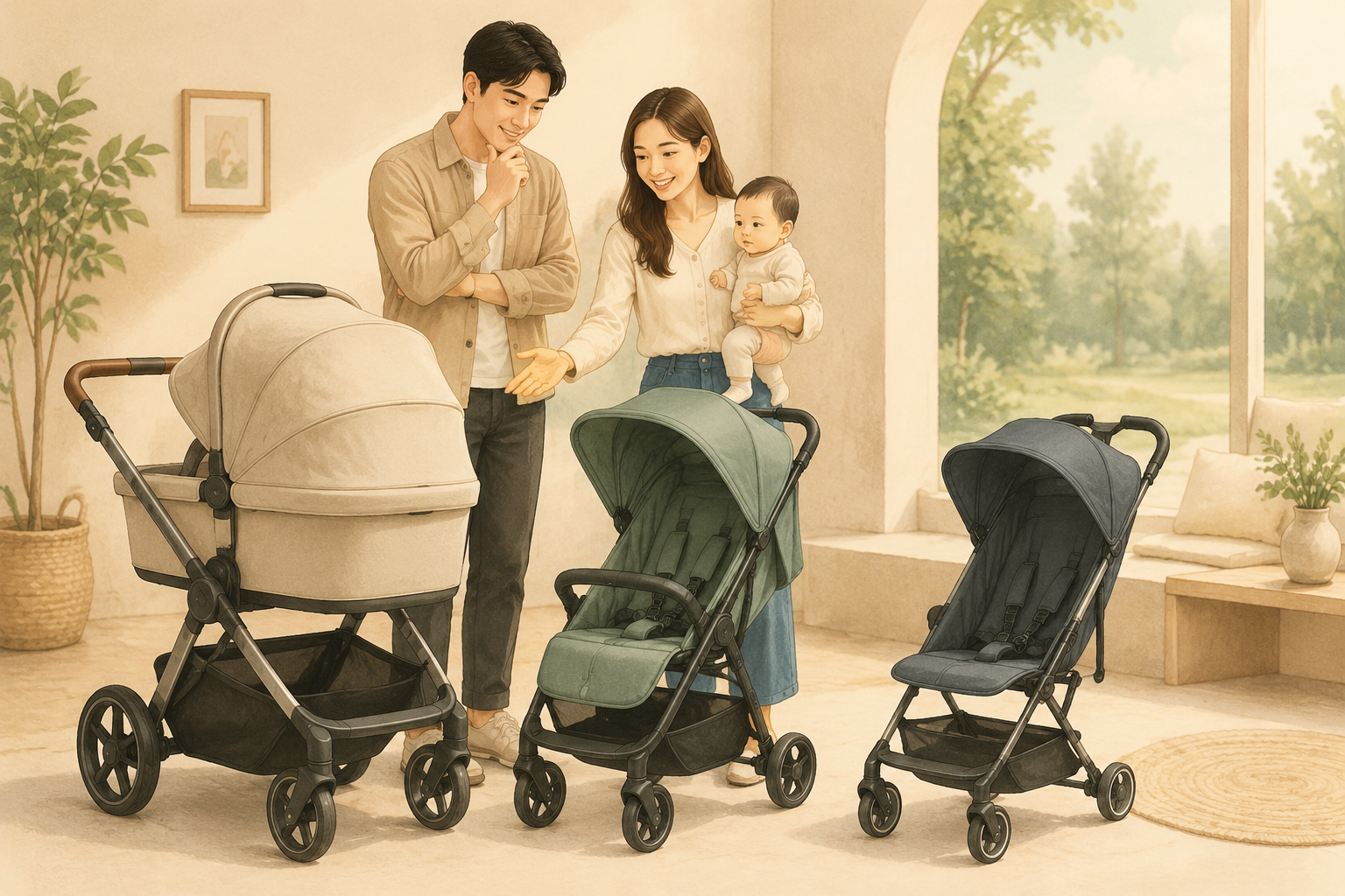 디럭스&middot;절충형&middot;휴대용 유모차 비교