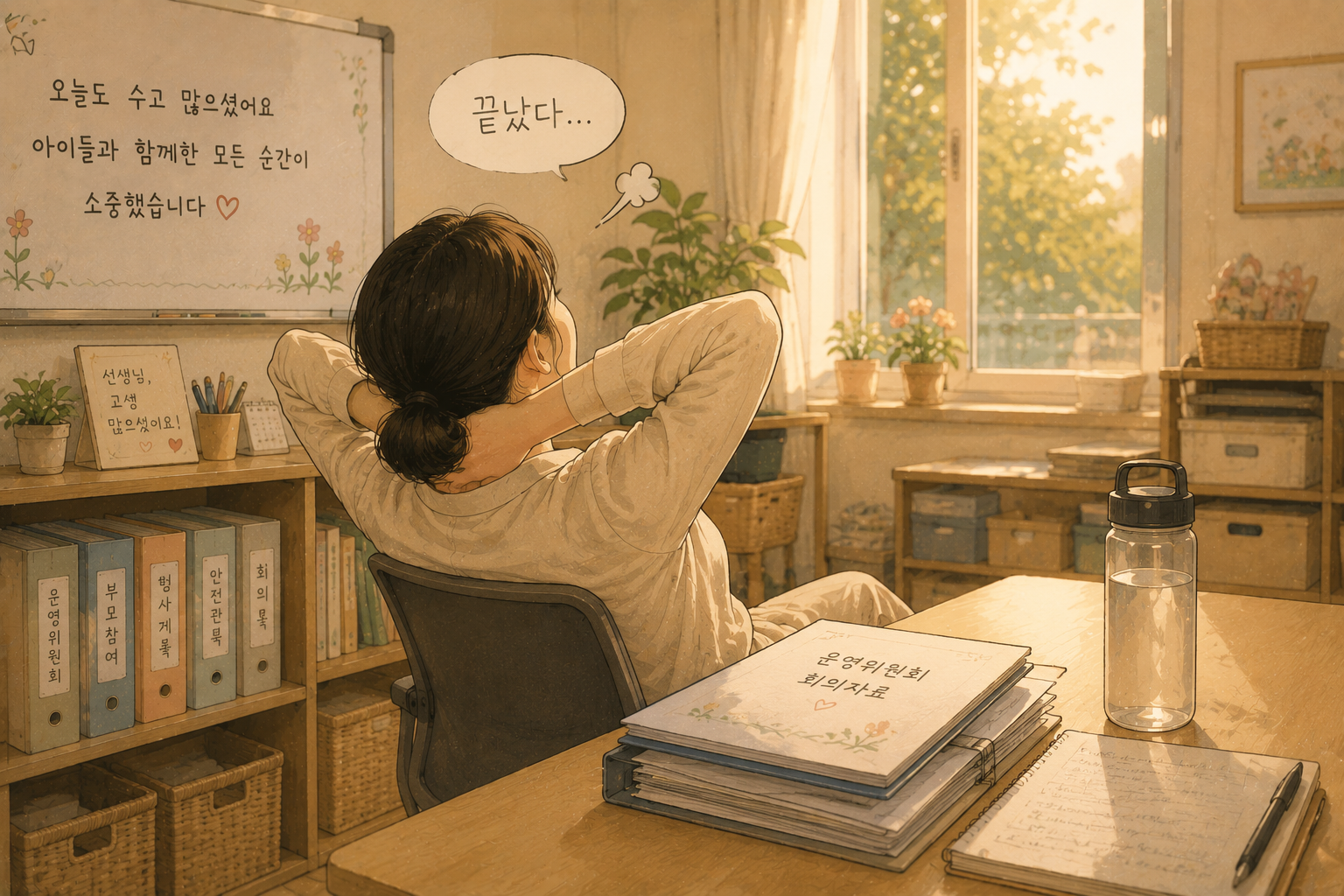 편안한 오후의 교실 풍경