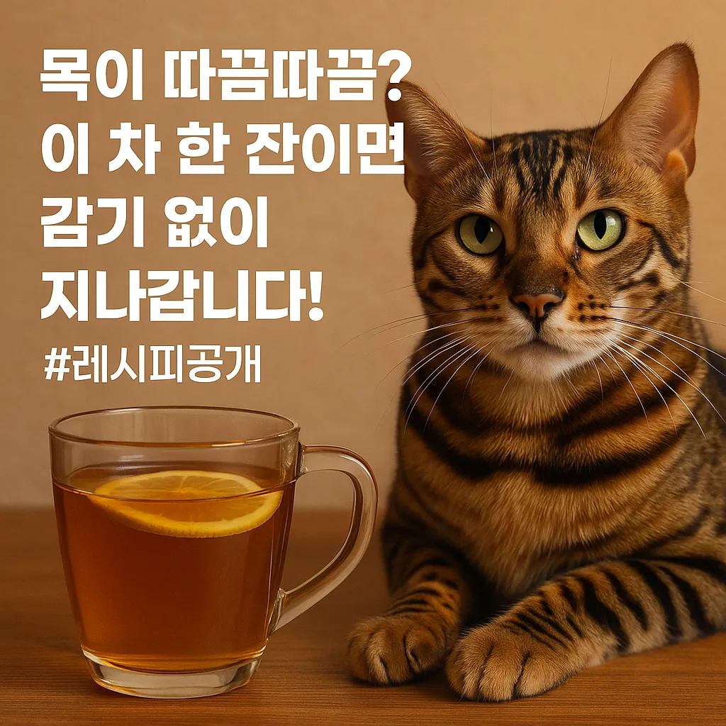 목이 따끔따끔 이 차 한 잔이면 감기 없이 지나갑니다!