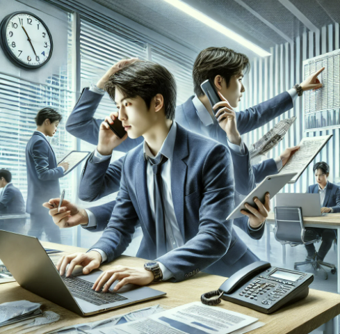 다양한 일을 하는 것을 표현한 그림