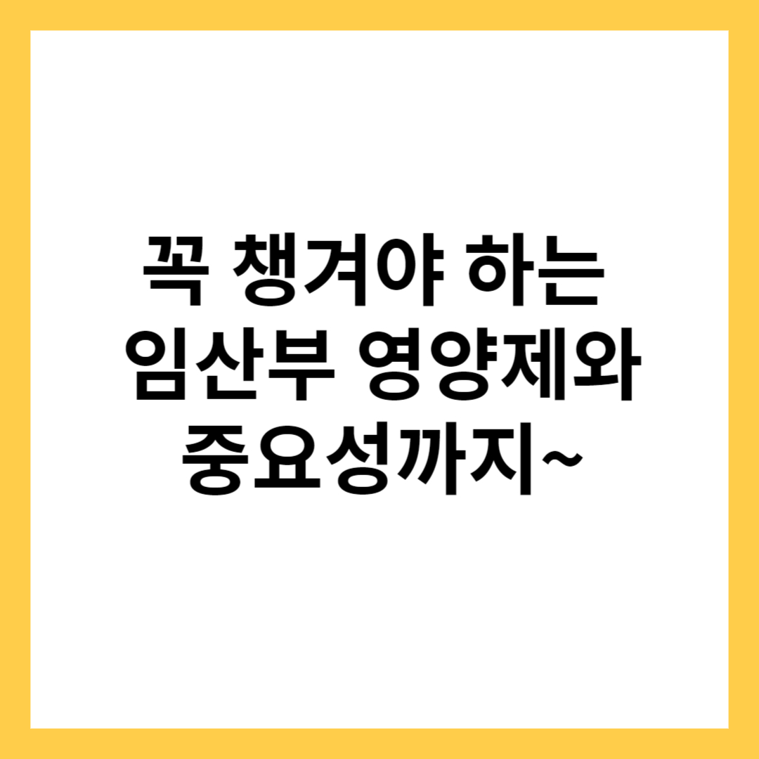임산부 영양제 추천