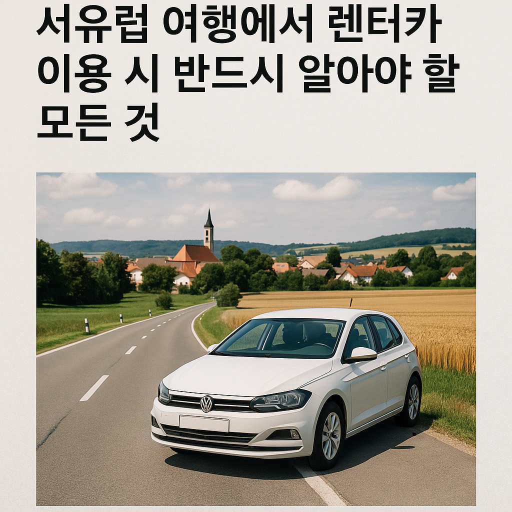 서유럽 여행 렌터카 이용 시 알아야 할 것