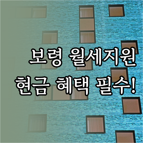 2026 보령 청년월세지원 사업 요약..