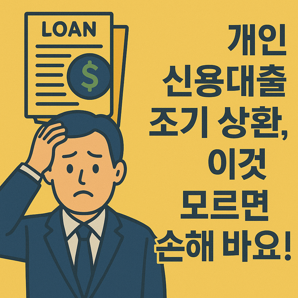 개인 신용대출 조기 상환, 이것 모르면 손해 봐요! 💰
