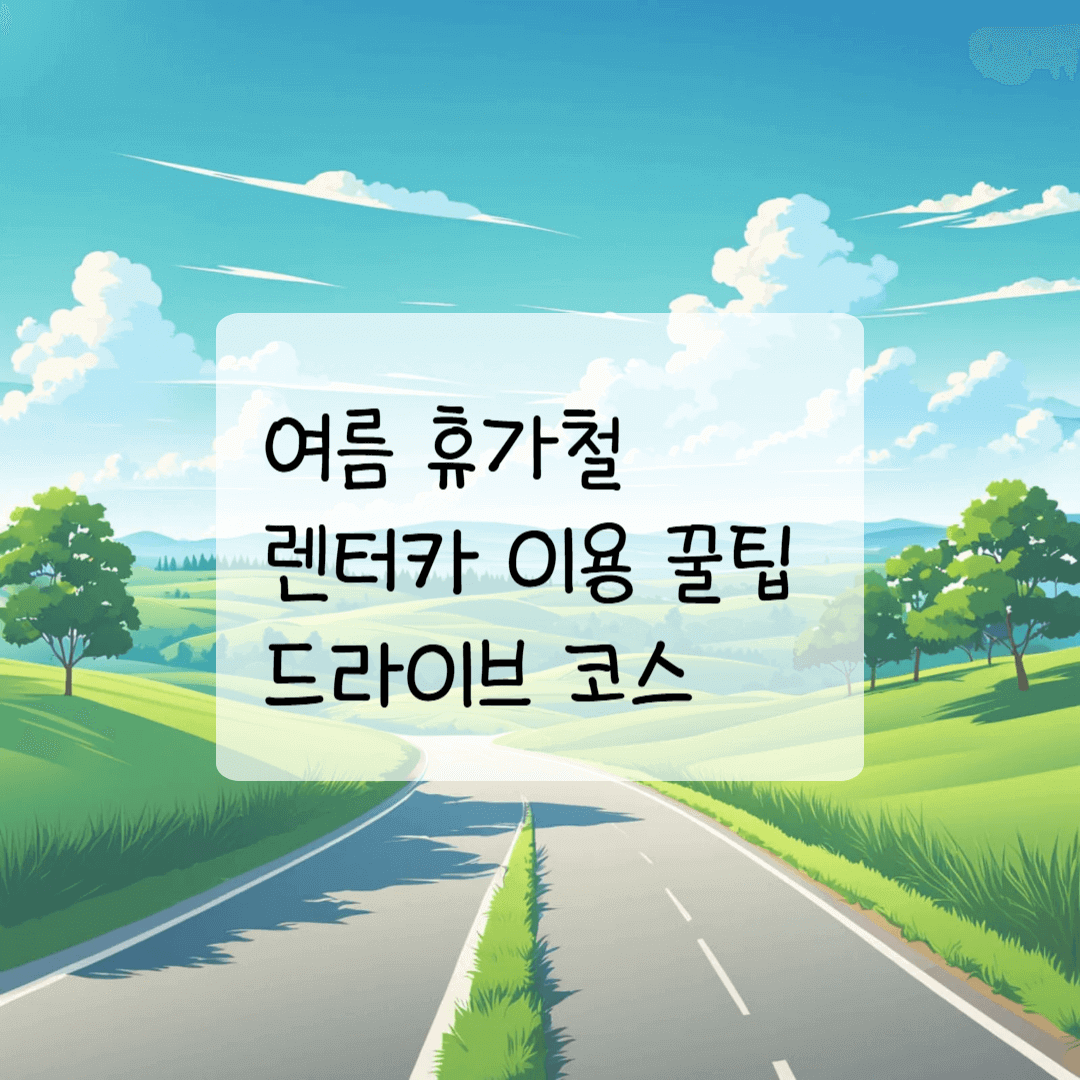 여름 휴가철 렌터카 이용 꿀팁과 추천 드라이브 코스