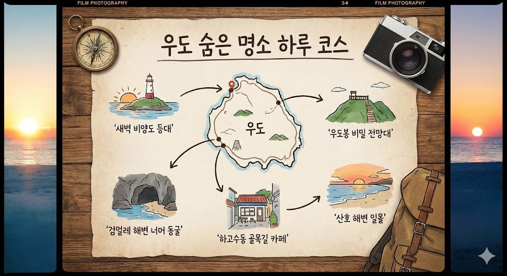 우도 숨은 명소 중심