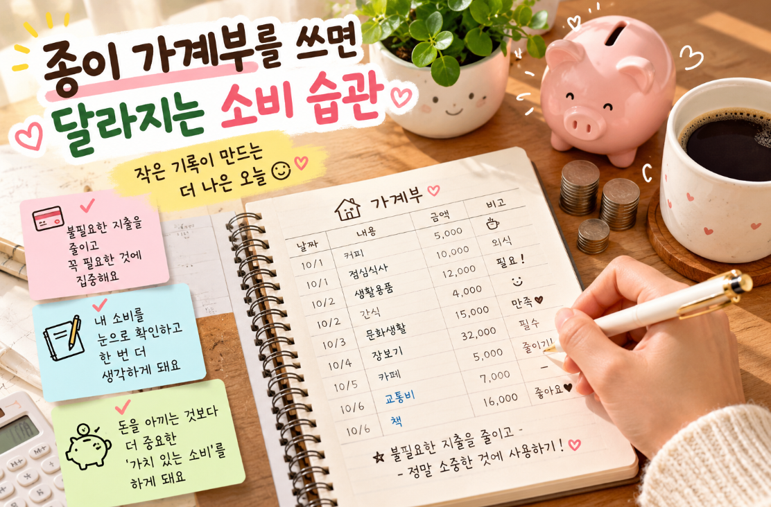 종이 가계부를 쓰면 달라지는 소비 습관