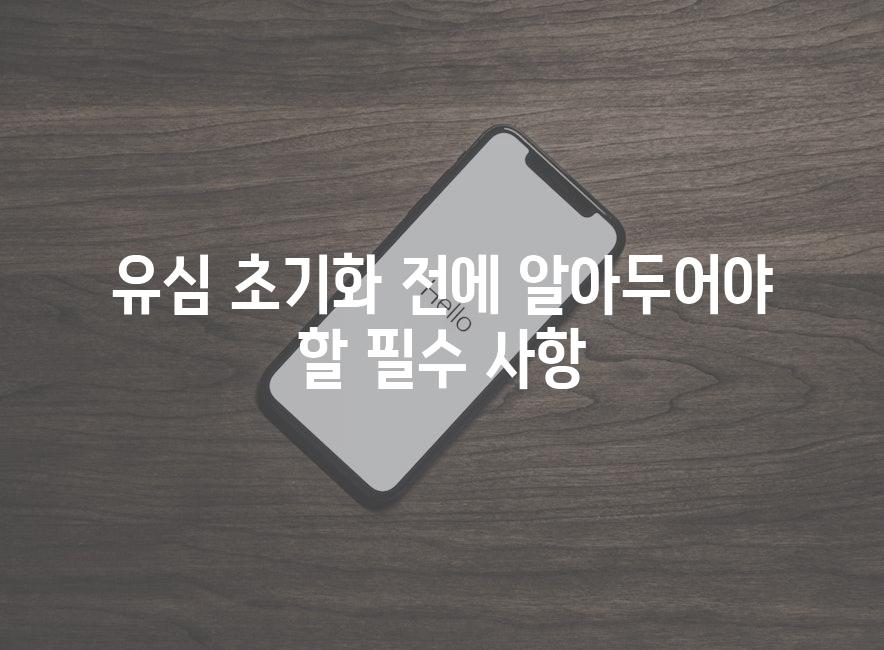 유심 초기화 전에 알아두어야 할 필수 사항