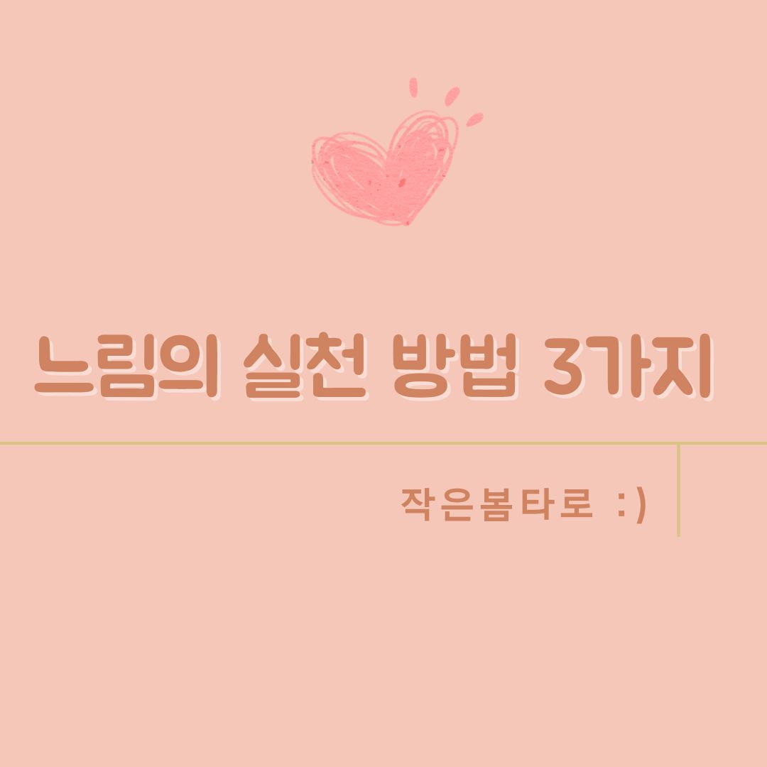 느림의미학실천방법