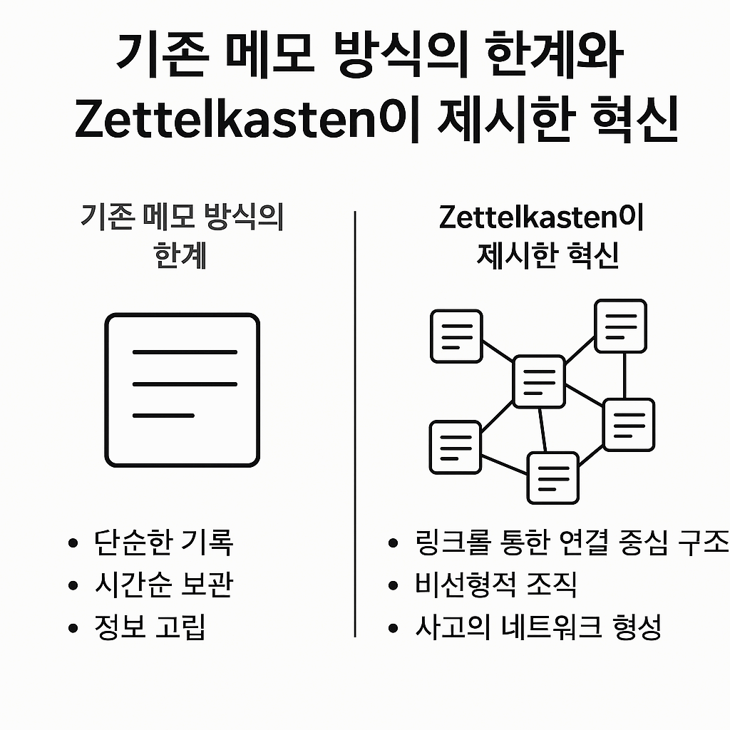 기존 메모 방식의 한계와 Zettelkasten이 제시한 혁신