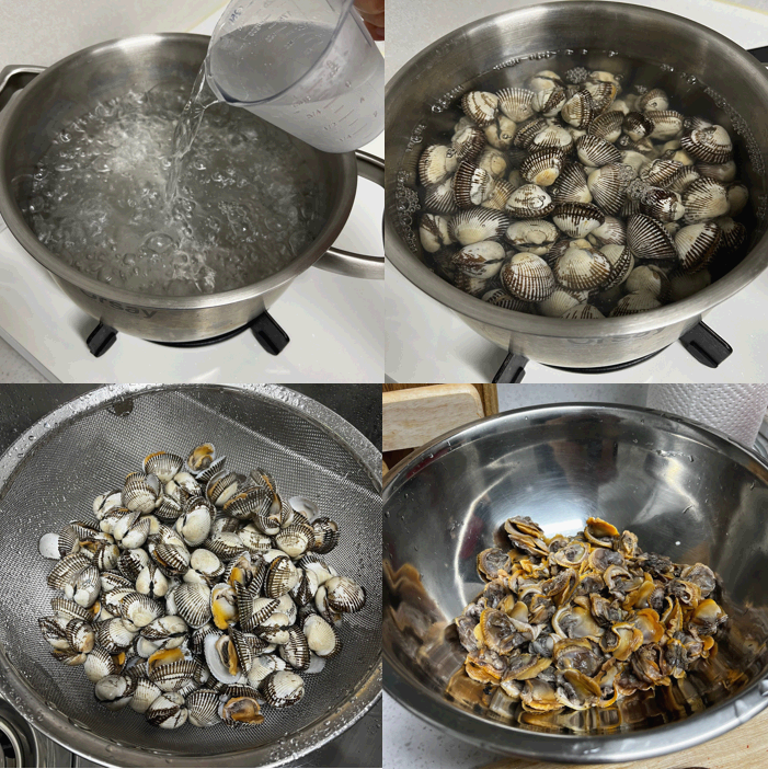 꼬막을 삶은 후 살 발라내기