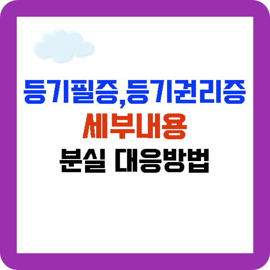 등기필증, 등기권리증, 등기필정보, 집문서 내용 및 재발급, 분실 대응방법