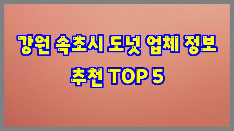 강원 속초시 도넛