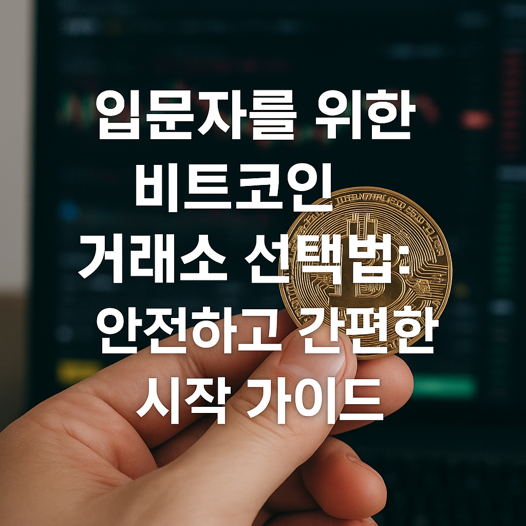 입문자를 위한 비트코인 거래소 선택법: 안전하고 간편한 시작 가이드