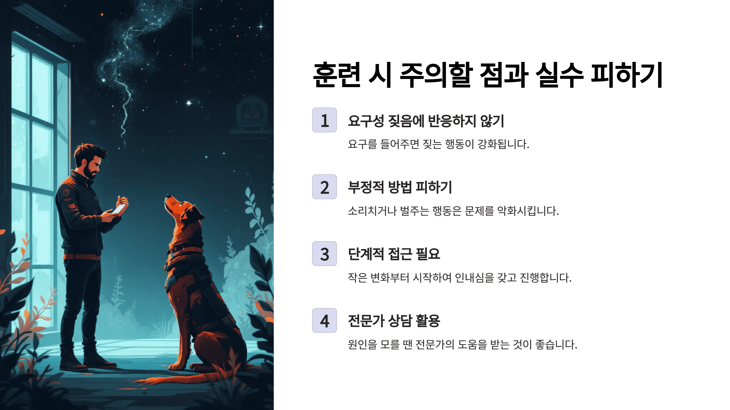 훈련 시 주의할 점과 실수 피하기