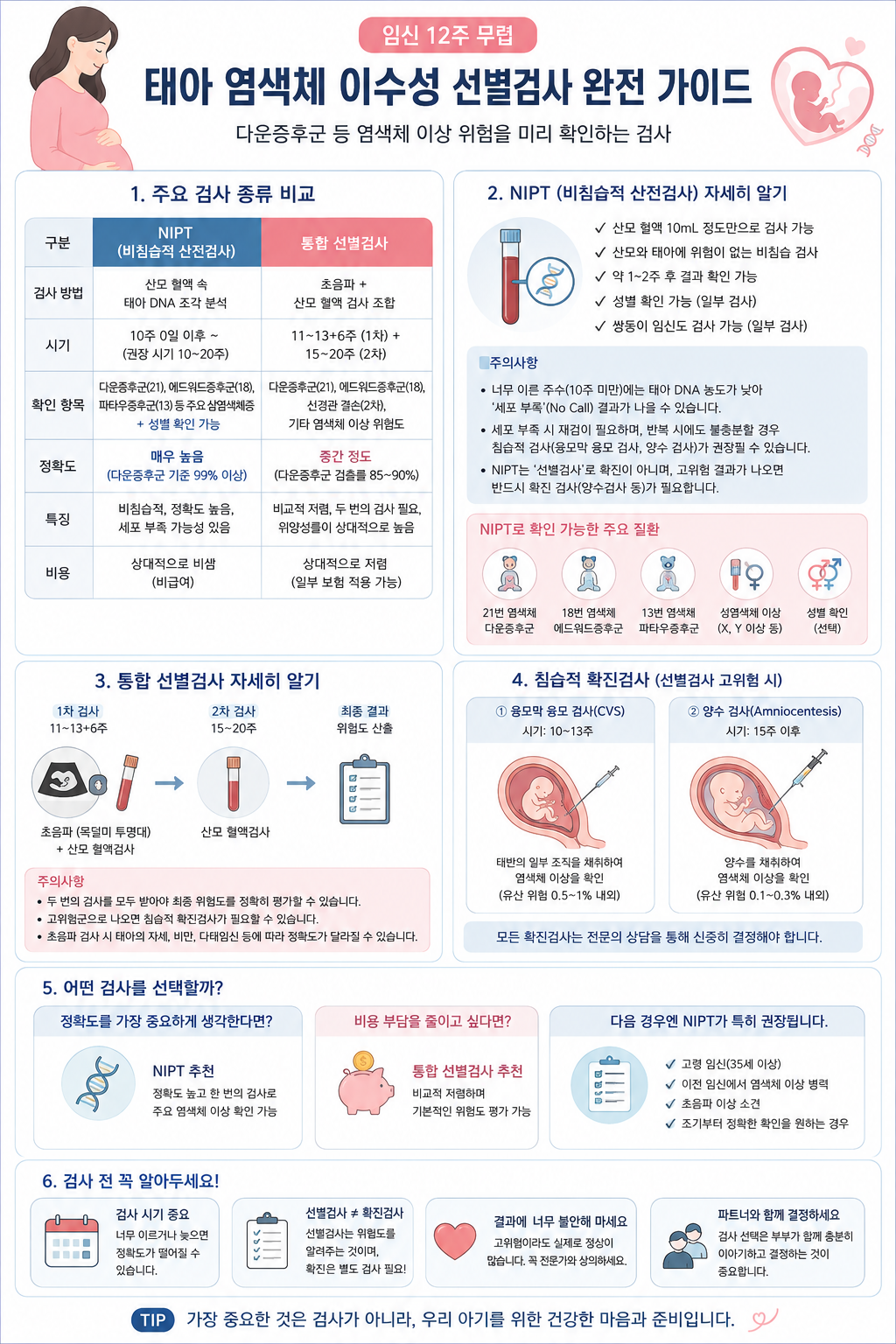 태아 염색체 이수성 선별검사 가이드 정리