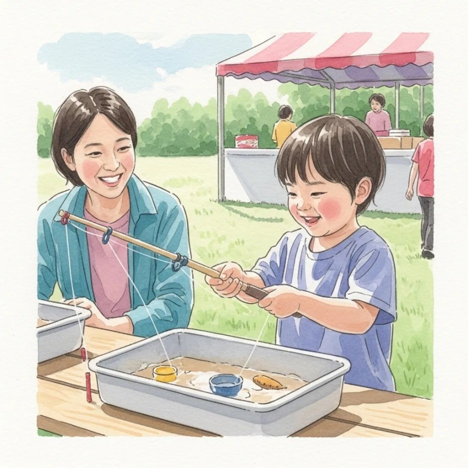 어린이가 쭈꾸미 낚시를 즐기는 모습