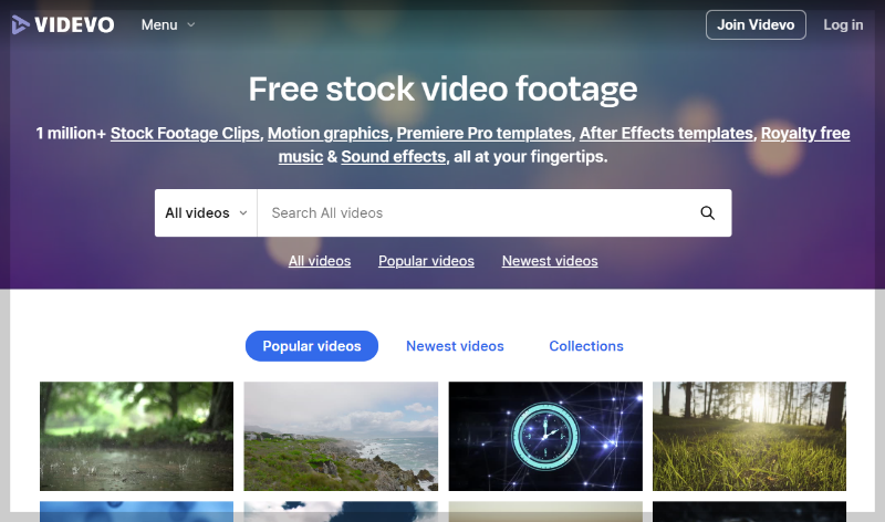 저작권 무료 동영상 다운로드 추천 사이트, videvo 비데보