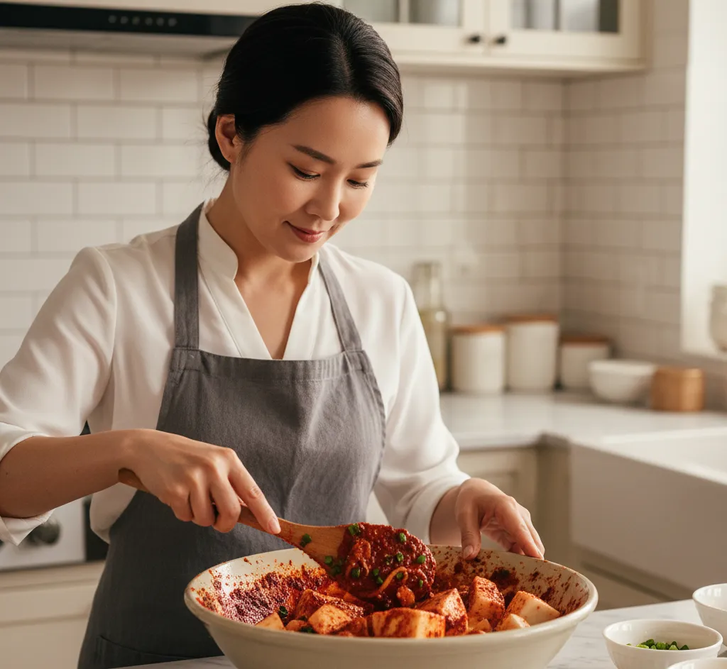겨울 석박지 무김치 담그기법 레시피 이미지