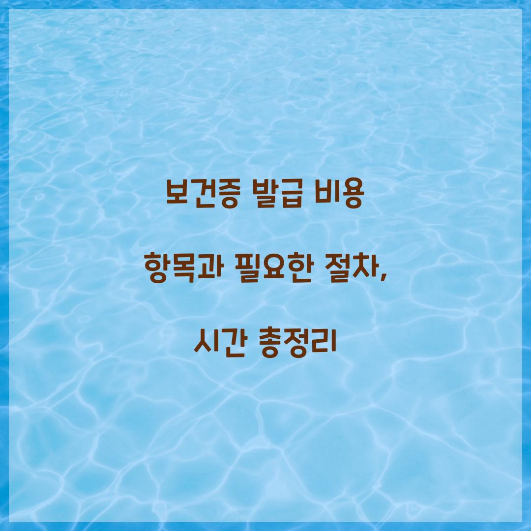 보건증 발급 비용 항목