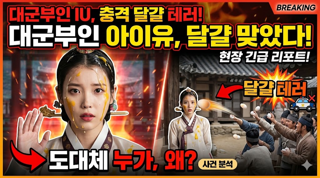 대군부인&rsquo; 아이유, 달걀 테러당했다
