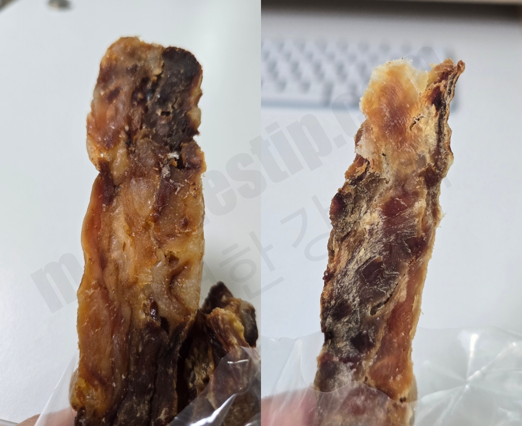 악어 육포의 자세한 모습