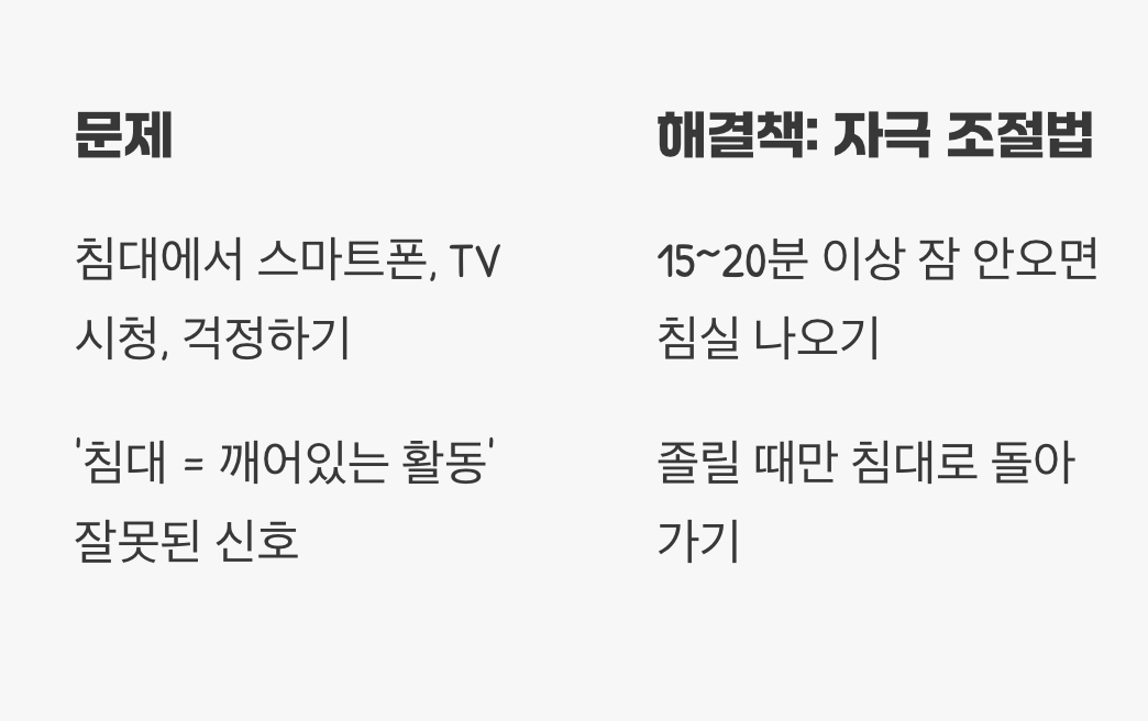 침대는 오직 '잠'을 위한 공간으로