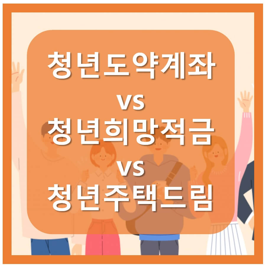 청년도약계좌 청년희망적금 청년주택드림청약통장 비교