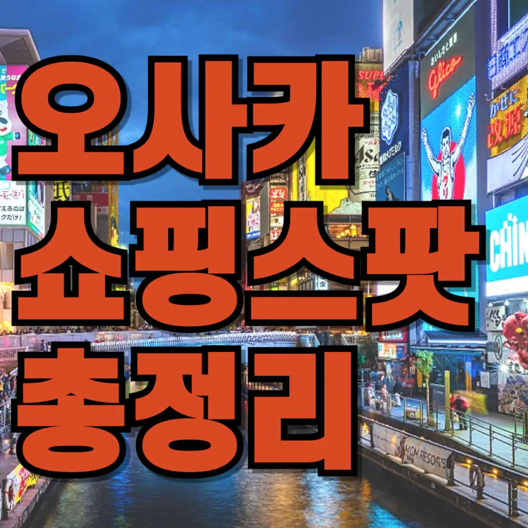 오사카 도톤보리 드럭스토어 쇼핑 스팟