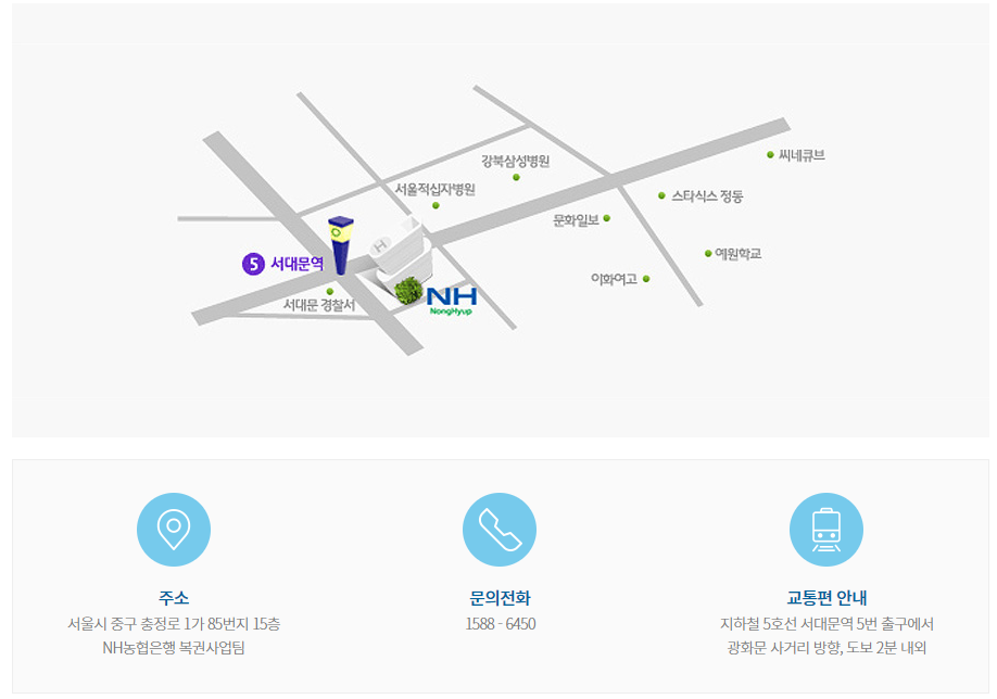 농협은행 본점안내