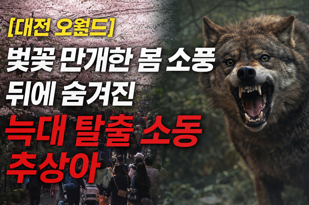 벚꽃 소풍 중 늑대 탈출?! 대전 오월드 충격 현장