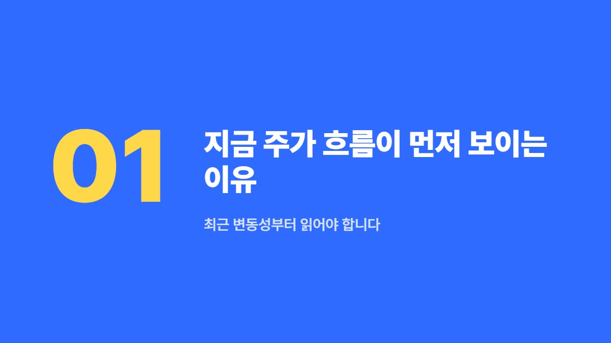 지금 주가 흐름이 먼저 보이는 이유 — 최근 변동성부터 읽어야 합니다