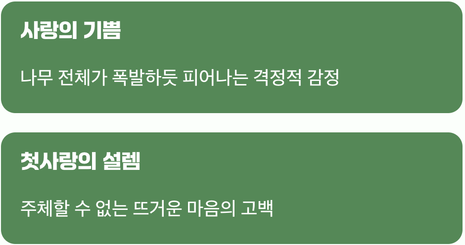 불타는 듯한 첫사랑의 고백