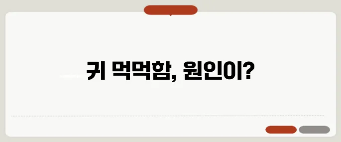귀가 먹먹한 증상 귀 건강 이상 신호?