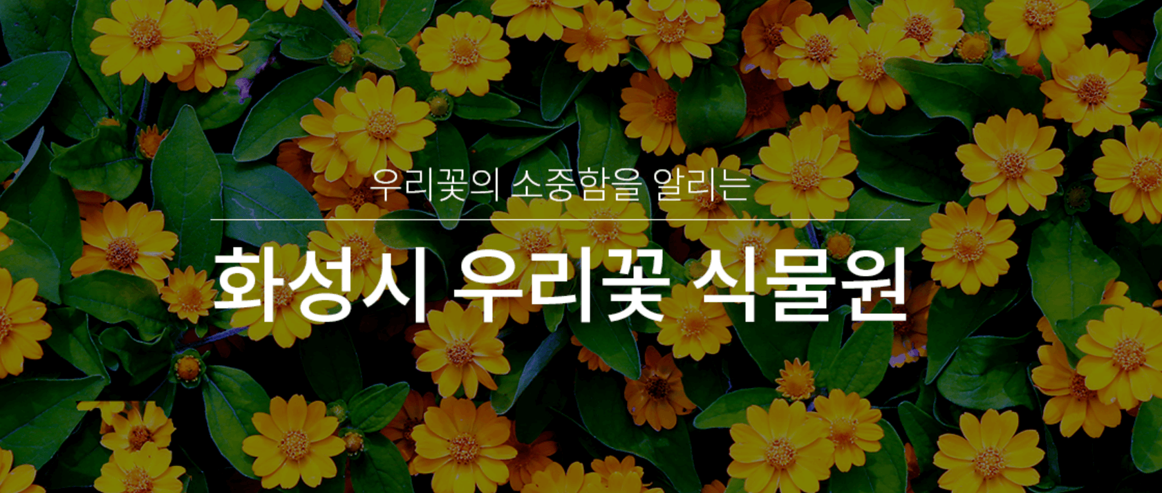화성시 우리꽃 식물원 홈페이지 캡쳐화면