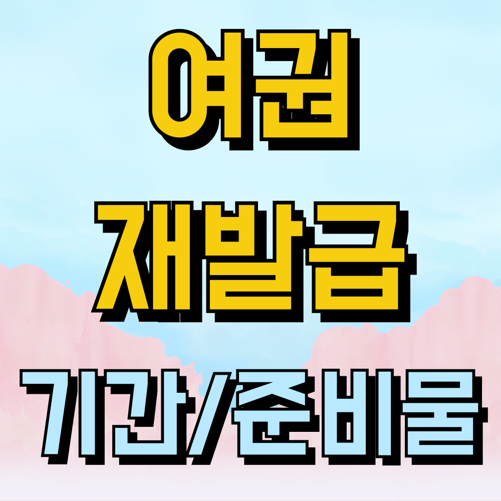 여권 재발급 기간 준비물