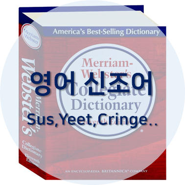메리엄 웹스터 사전 사진 위로 '영어 신조어 Sus, Yeet, Cringe'라고 적힌 섬네일