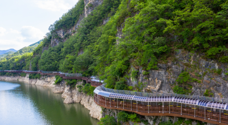 단양강 잔도 사진