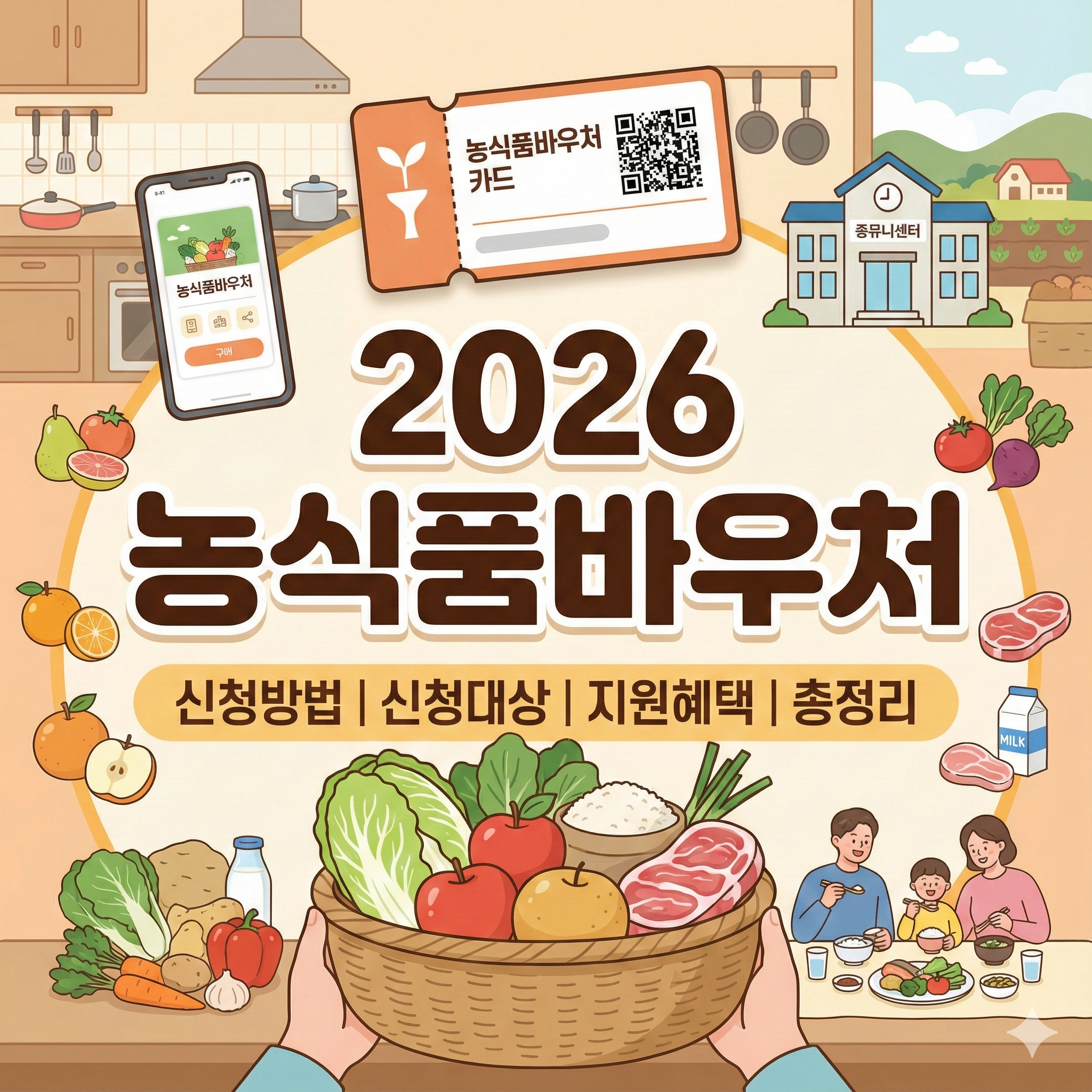 2026 농식품바우처 신청방법, 지원금액, 사용처 총정리
