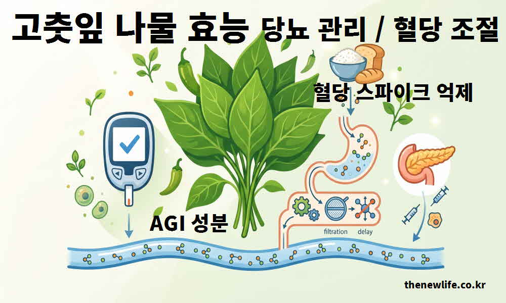 고춧잎 나물 효능 당뇨 관리 혈당 조절