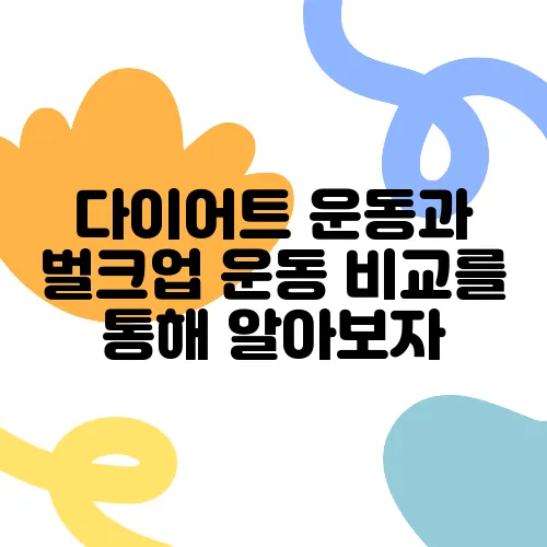 다이어트 운동과 벌크업 운동 비교를 통해 알아보자