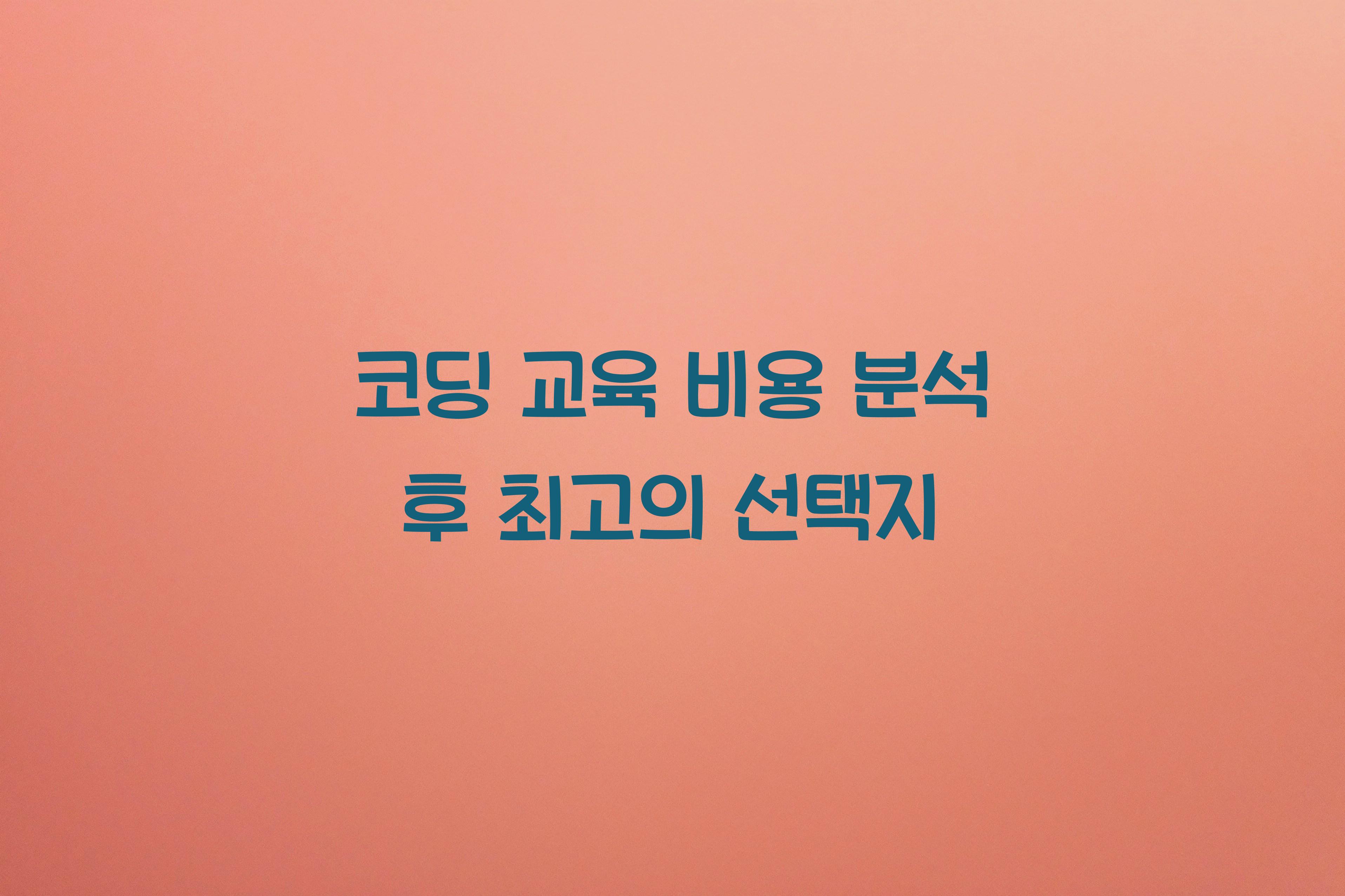 코딩 교육 비용
