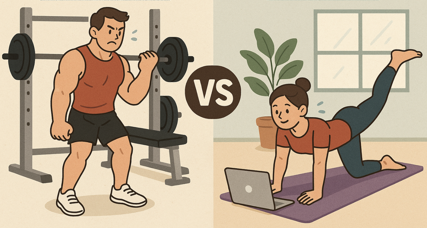 헬스 vs 홈트레이닝 관련 이미지