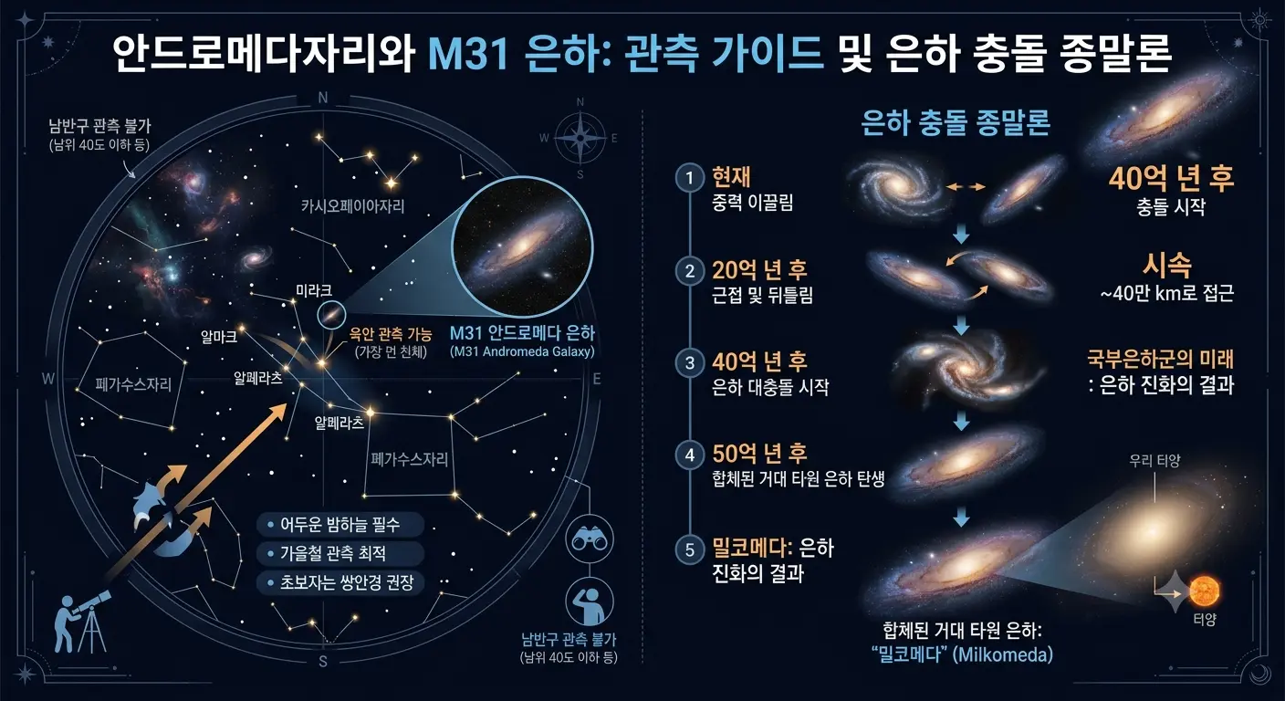 안드로메다자리와 M31 은하 관측 가이드