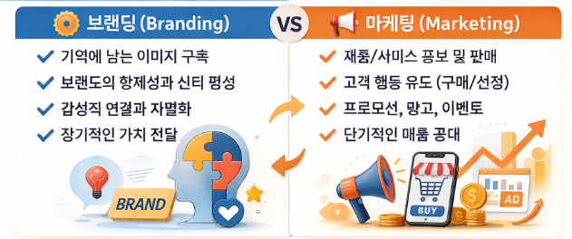 브랜딩과 마케팅의 차이 성공을 위한 전략적 조화법