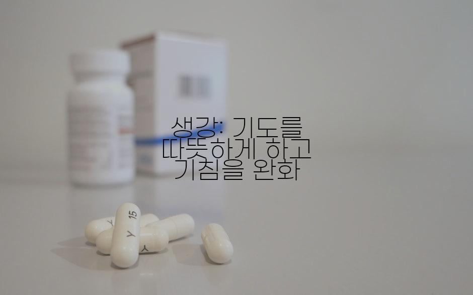 생강: 기도를 따뜻하게 하고 기침을 완화