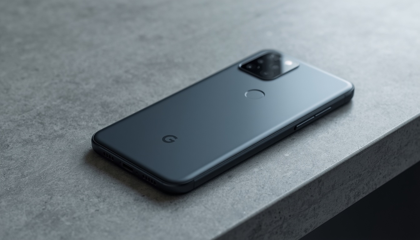 A secure Google Pixel smartphone configured with GrapheneOS on a minimalist desk.
