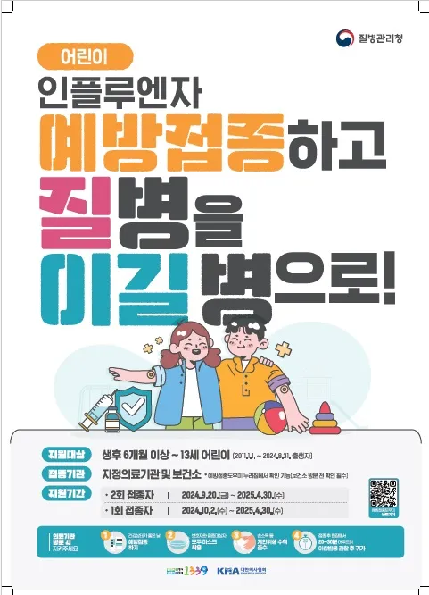 인플루엔자 예방 접종 대상 병원 기간 주기 어린이 임산부 어르신 백일해 코로나19