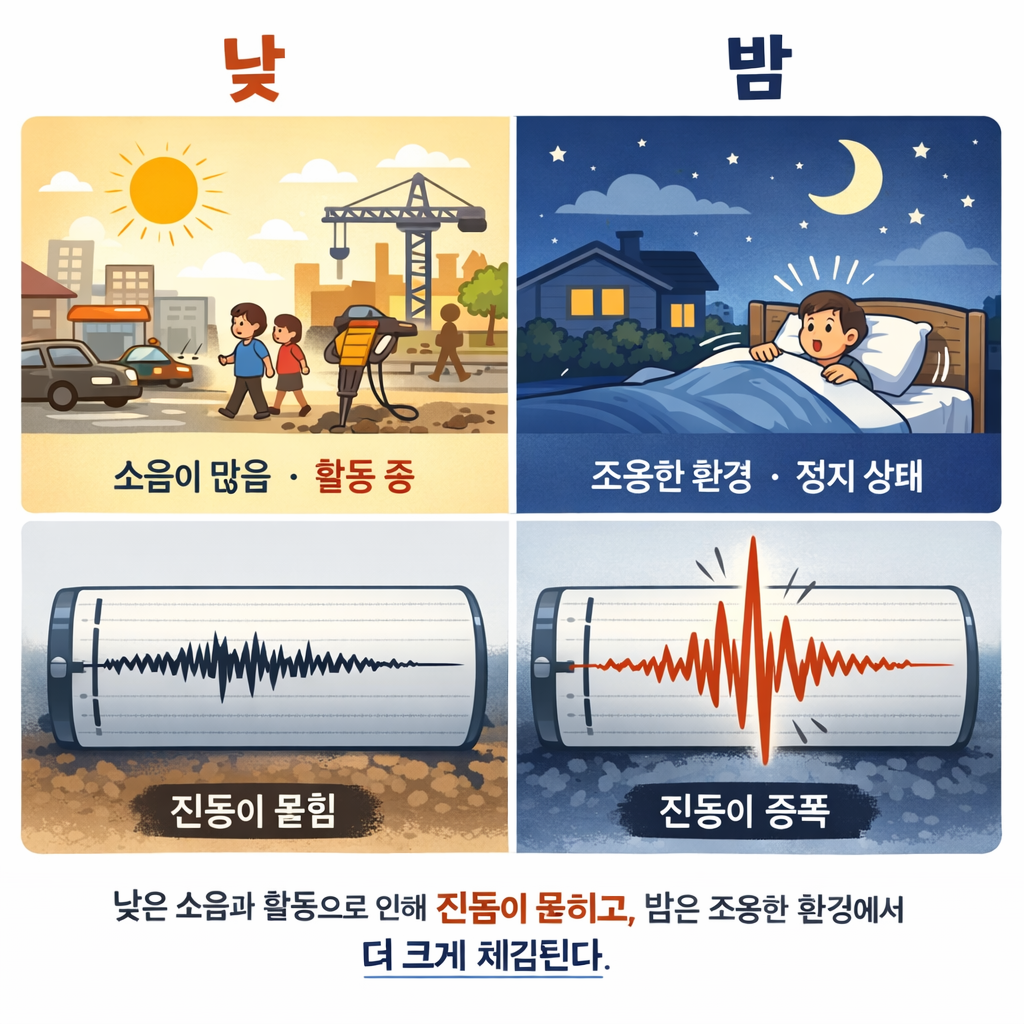지진은 낮에 더 많을까 밤이 더 크게 느껴지는 진짜 이유
