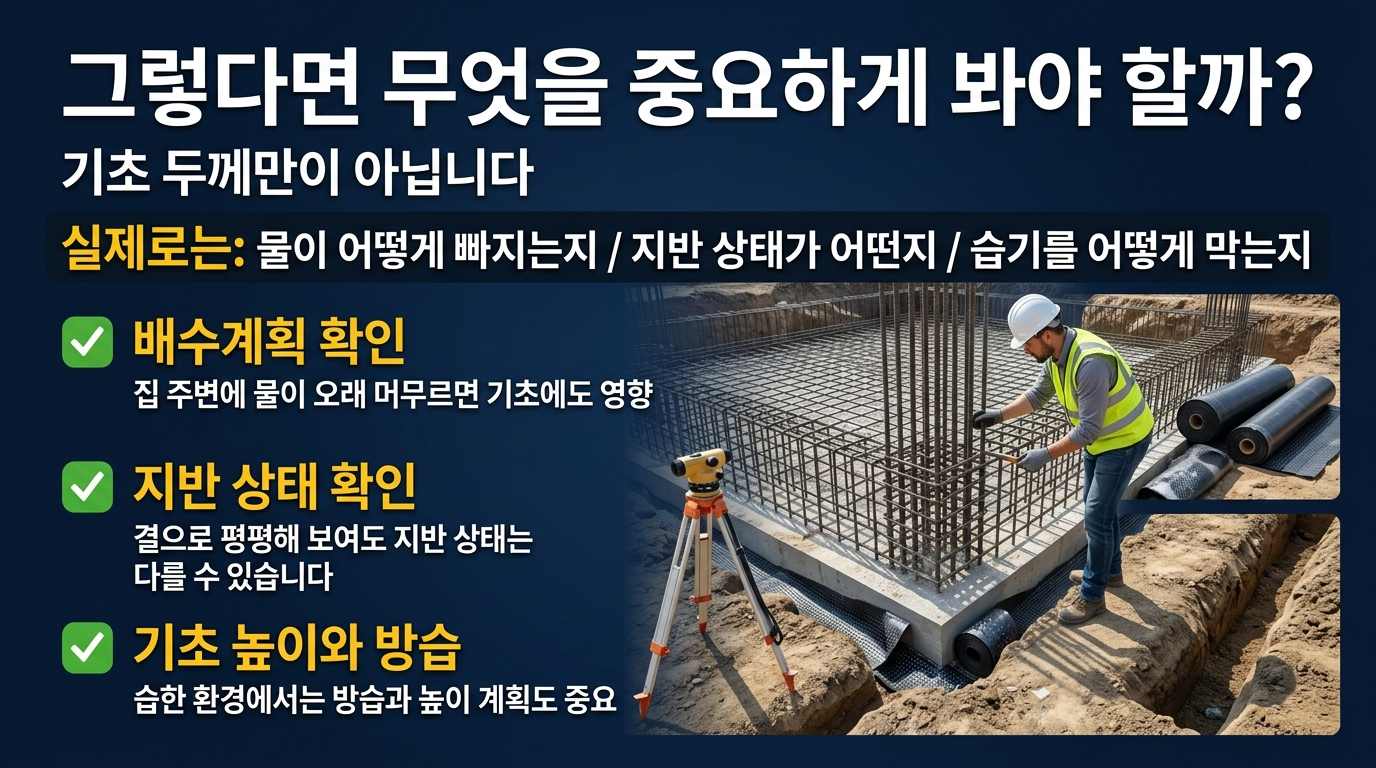 기초공사에 확인해야할 주요사항들
